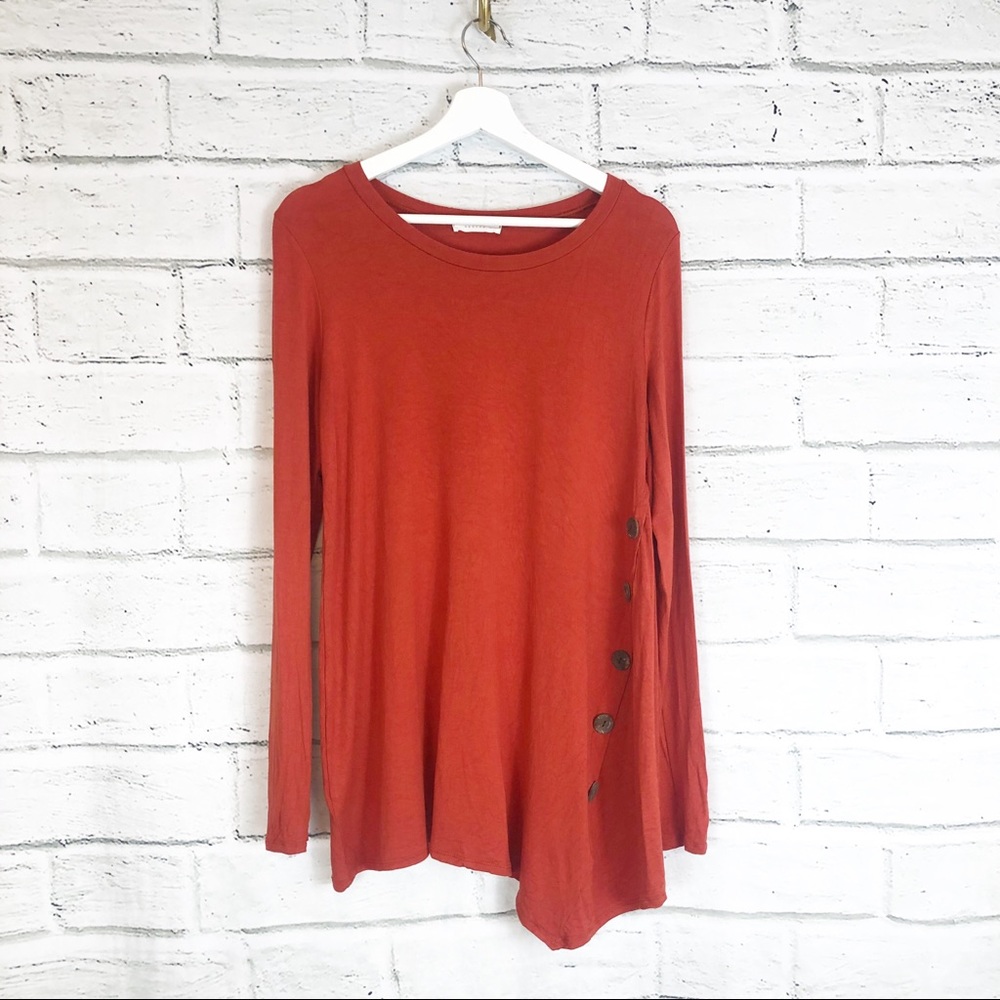 💫Reborn J | Women’s Orange Long Sleeve Tunic Top